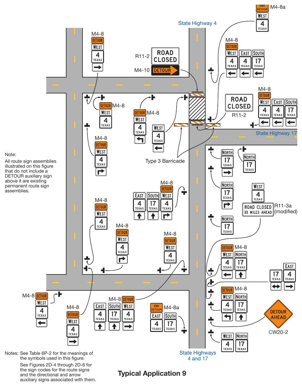 Figure 6P-9. Overlapping Routes with a Detour (TA-9)