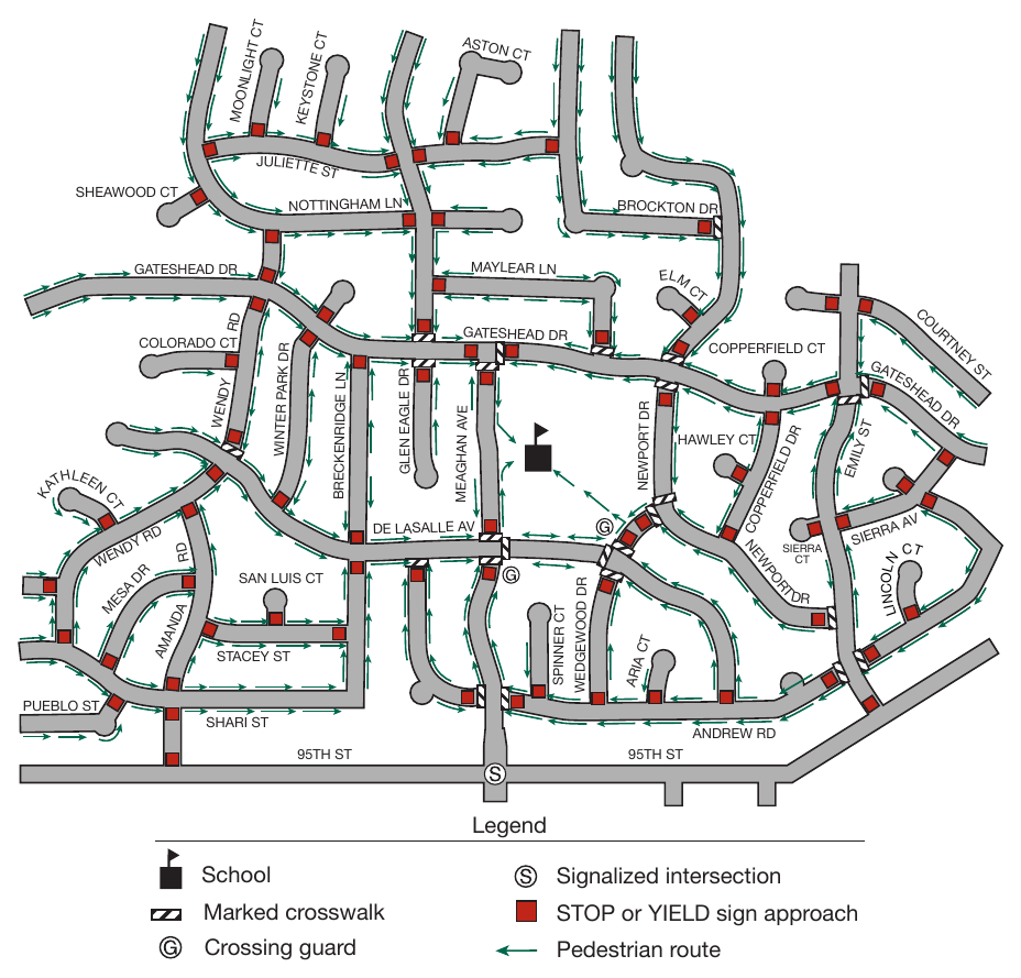 Figure 7A-1. Example of School Route Plan Map