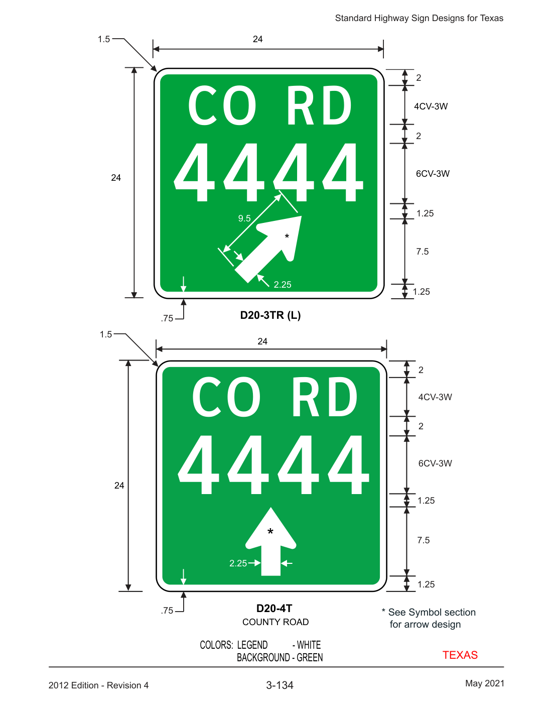 D20-4T: County Road (number) (design sheet)