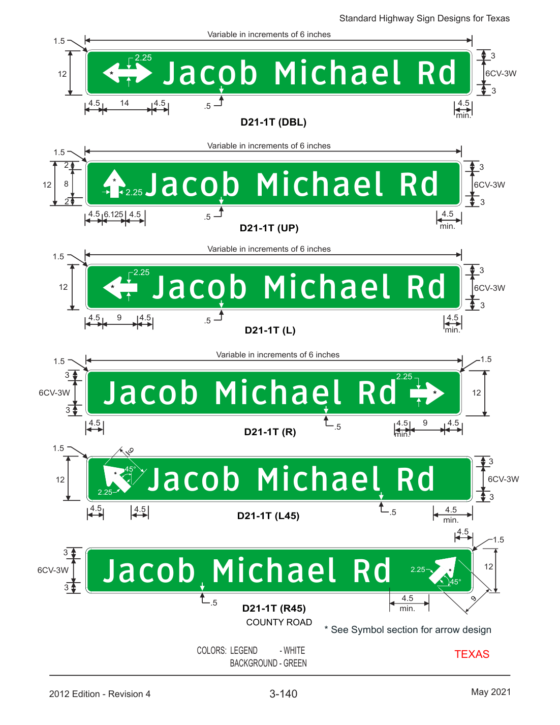 D21-1T: County Road (name) (design sheet)