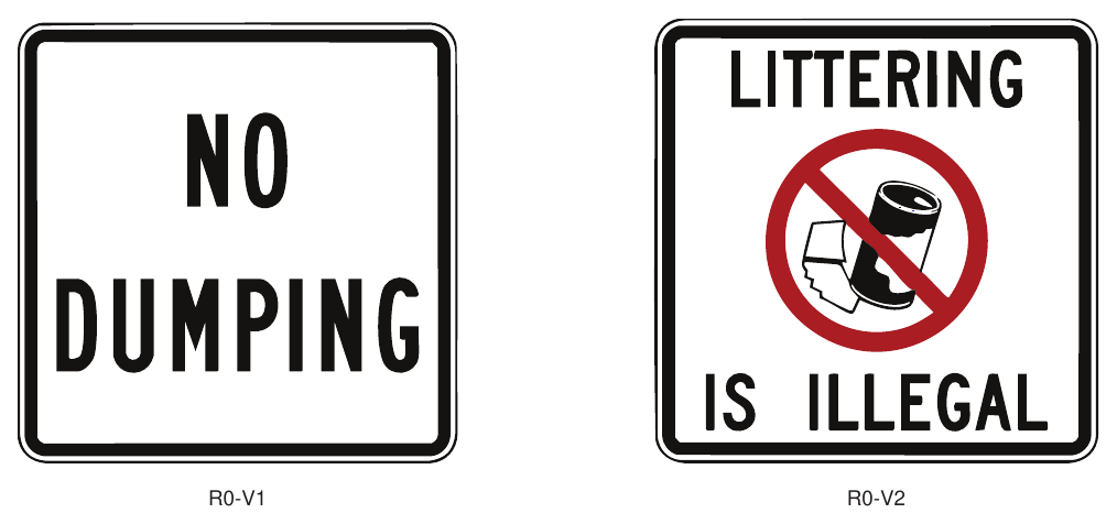 Figure 2B-V1. Anti-Littering Signs