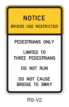 Figure 2B-V7. Pedestrian Swing Bridge Sign
