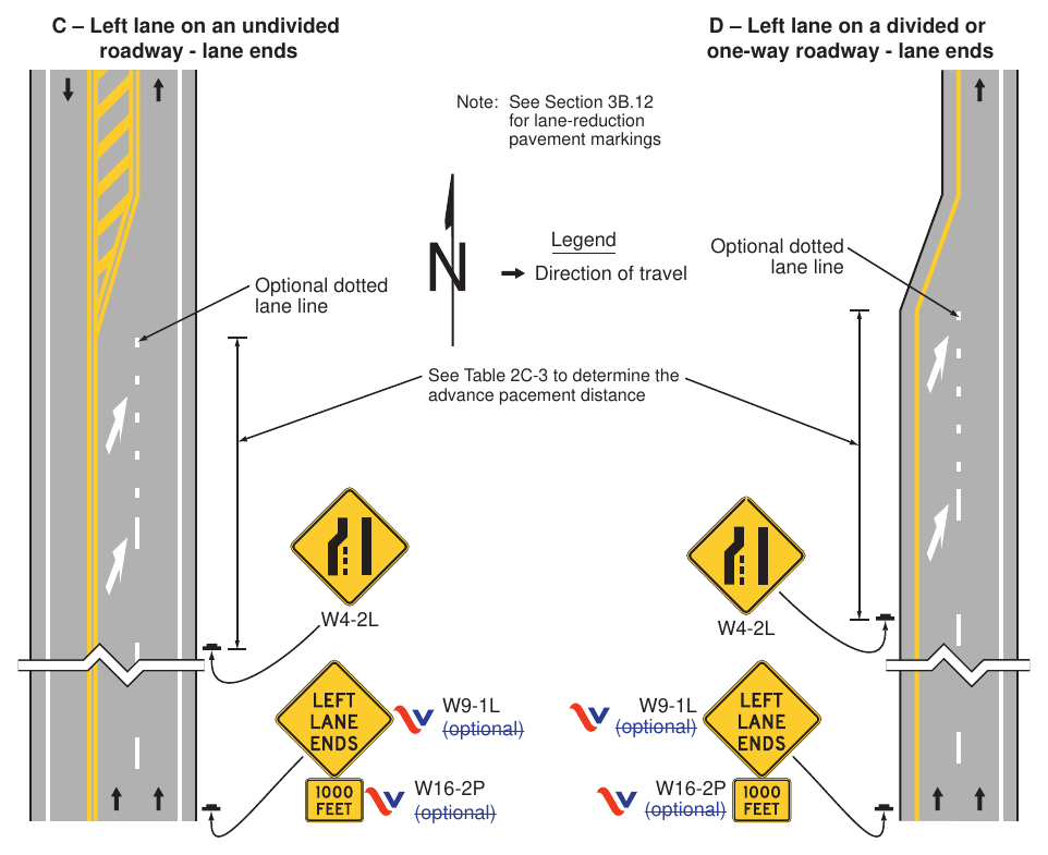 Figure 2C-13(VA). Example Sequences for Lane Ends and Lane Merge Signs (Sheet 3 of 5)