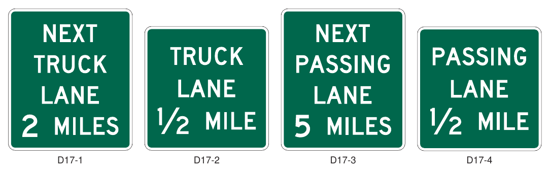 Figure 2D-25. Truck and Passing Lane Signs