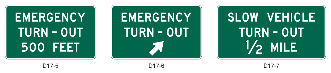 Figure 2D-28. Emergency and Slow Vehicle Turn-Out Signs
