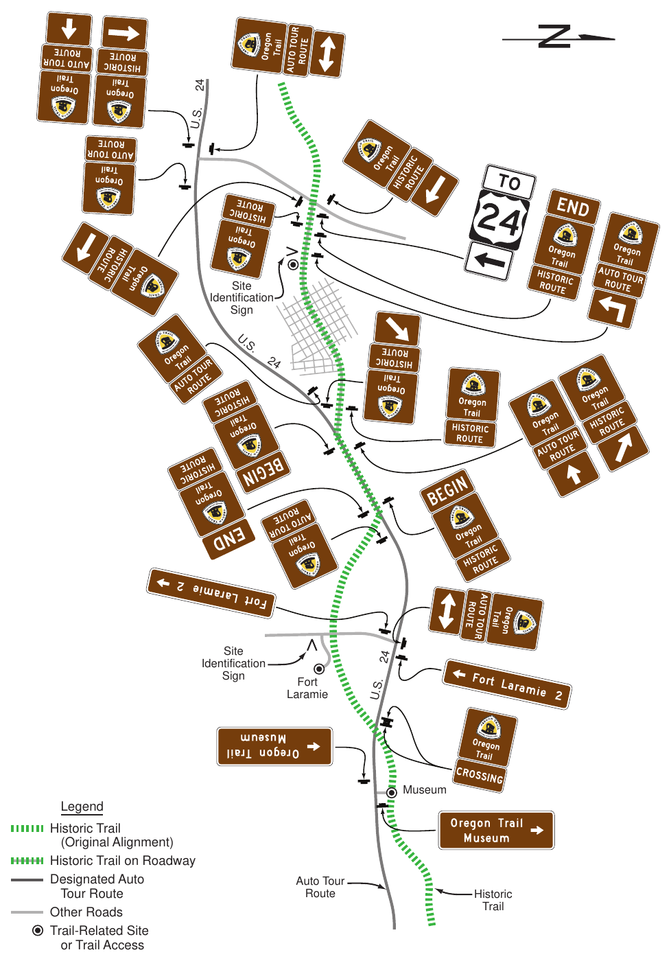 Figure 2D-35. Example of Guide and Directional Signing for a National Historic Trail