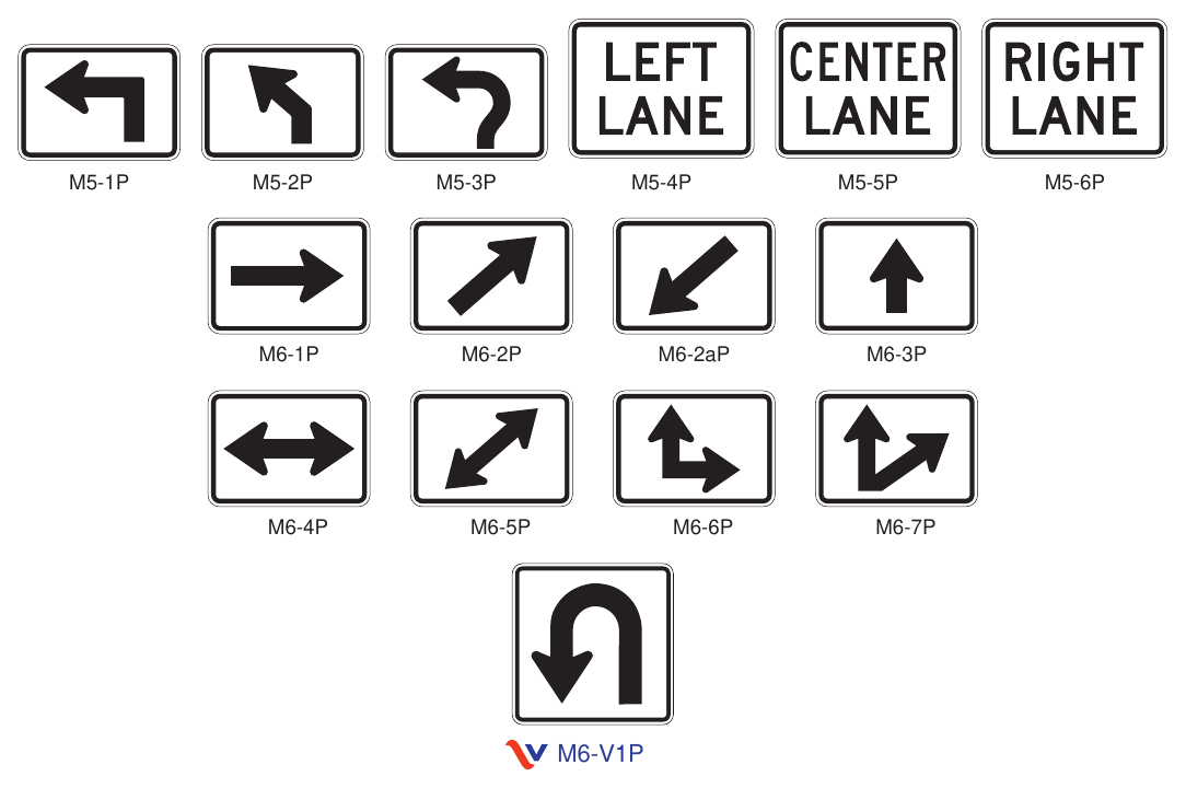 Figure 2D-6(VA). Advance Turn and Directional Arrow Auxiliary Plaques