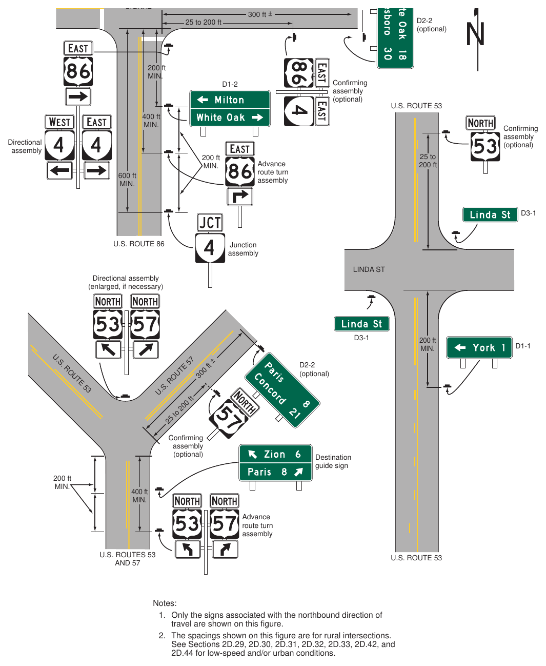 Figure 2D-8(VA). Illustration of Directional Assemblies and Other Route Signs (Sheet 3 of 4) U.S. ROUTE 86 STATE ROUTE 4 TRAFFIC STATE ROUTE 4