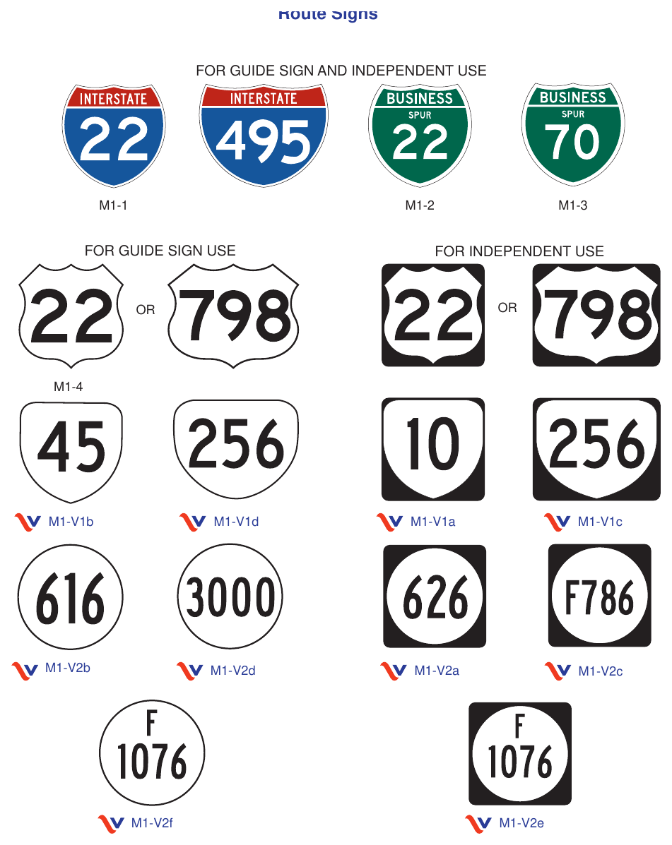 Figure 2E-60(VA). Interstate, Off-Interstate, U.S. Route, Virginia Primary Route, and Virginia Circular Secondary