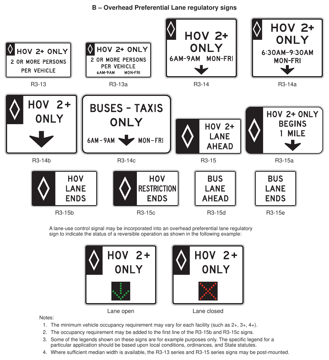 Figure 2G-1. Preferential Lane Regulatory Signs and Plaque (Sheet 2 of 2)
