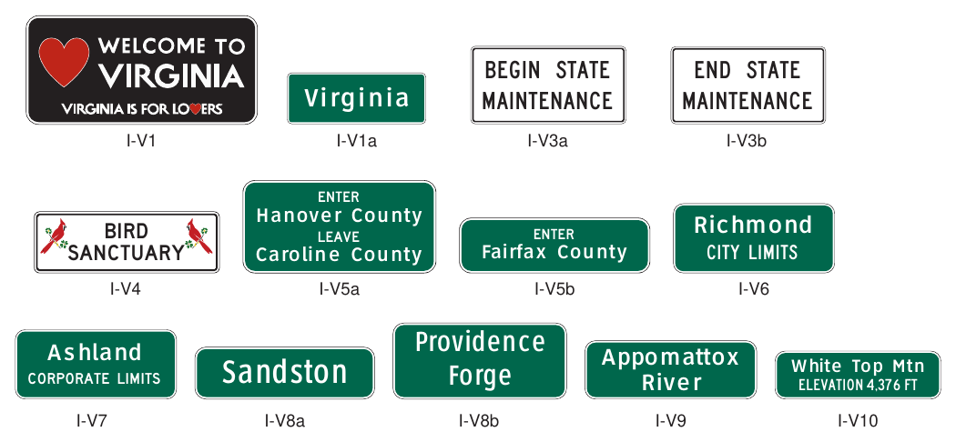 Figure 2H-1(VA). General Information and Miscellaneous Information Signs and Plaques (Sheet 2 of 2)