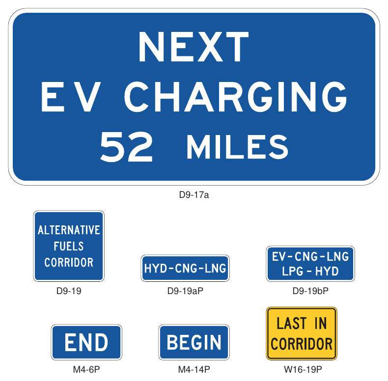 Figure 2H-9. Examples of Signs for Alternative Fuels Corridors