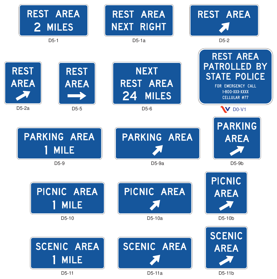 Figure 2I-5(VA). Rest Area and Other Roadside Area Signs