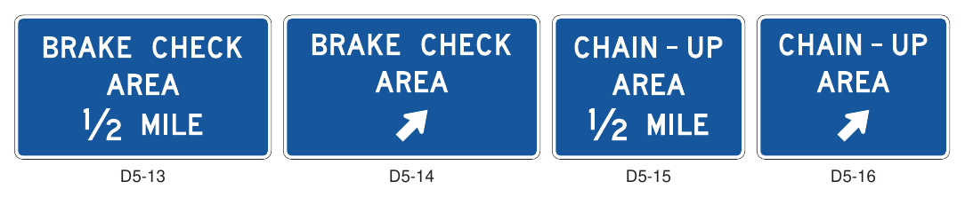 Figure 2I-6. Brake Check Area and Chain-Up Area Signs