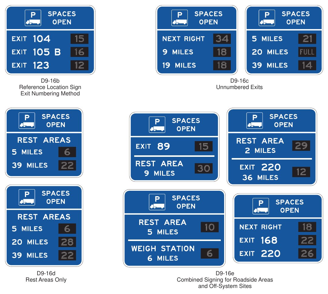 Figure 2I-9. Examples of Truck Parking Availability Signs
