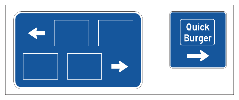Figure 2J-7. Examples of Specific Service Trailblazer Signs