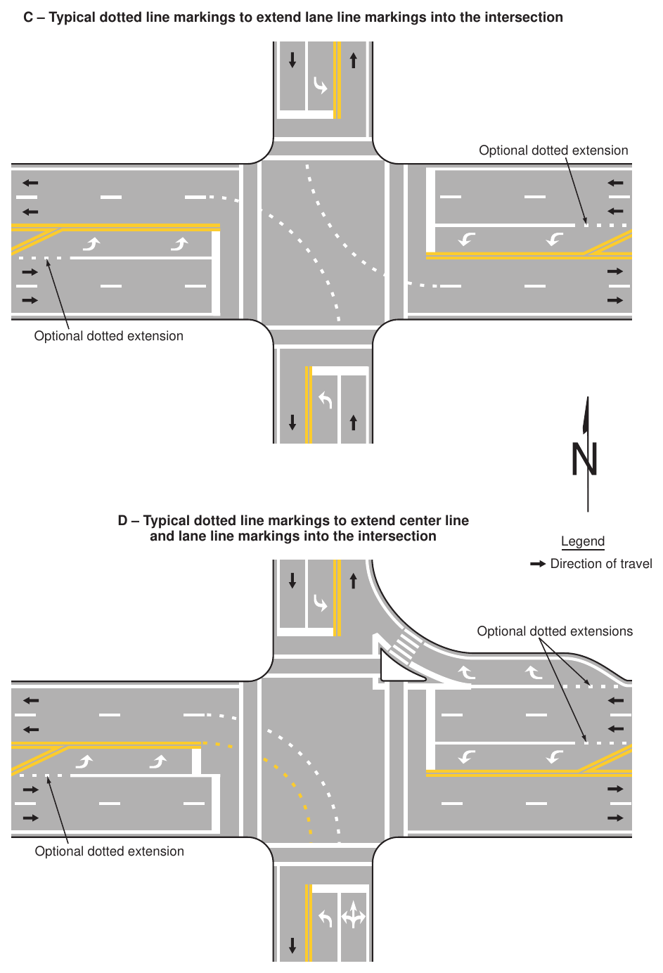 Figure 3B-13. Examples of Line Extensions through Intersections (Sheet 2 of 2)