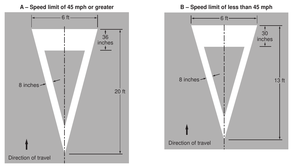 Figure 3B-20. Yield Ahead Triangle Symbols