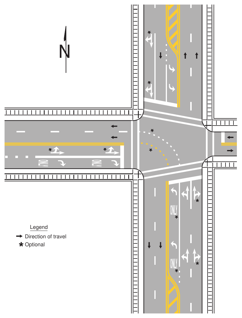 Figure 3B-22. Examples of Lane-Use Control Word and Arrow Pavement Markings
