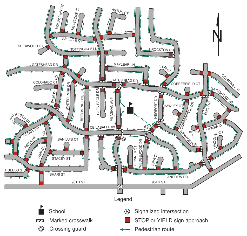 Figure 7A-1. Example of School Route Plan Map