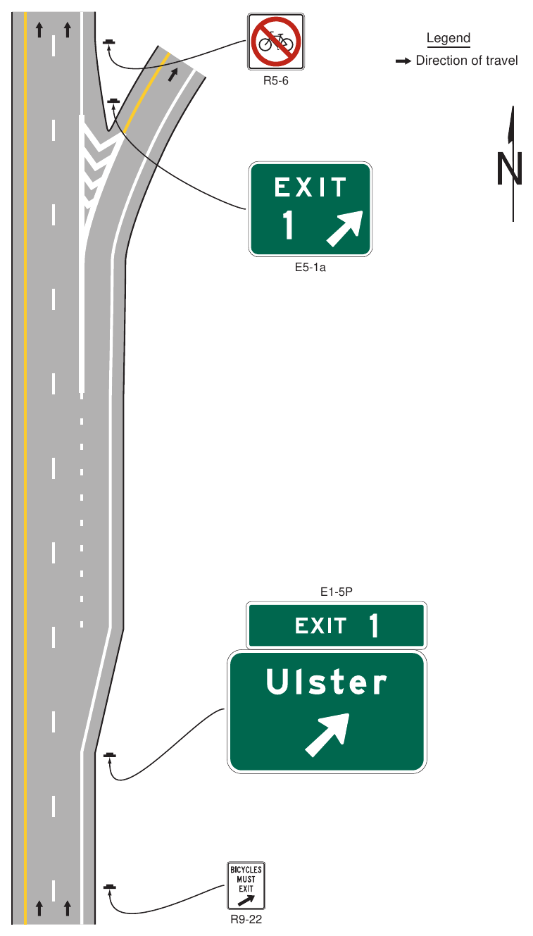 Figure 9B-4. Signing for Termination of Bicycle Access on Freeways and Expressways