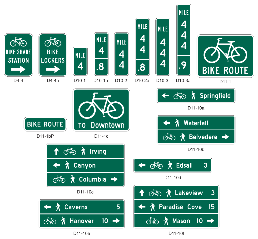 Figure 9D-1. Guide Signs and Plaques for Bicycle Facilities (Sheet 2 of 3)