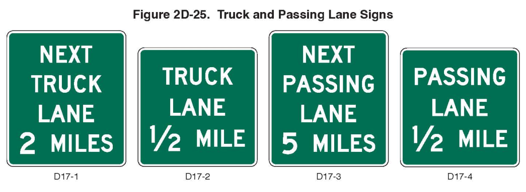 Figure 2D-25. Truck and Passing Lane Signs