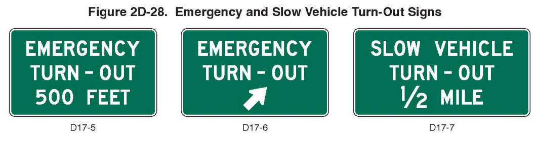 Figure 2D-28. Emergency and Slow Vehicle Turn-Out Signs