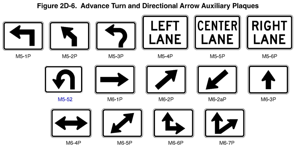 Figure 2D-6. Advance Turn and Directional Arrow Auxiliary Plaques