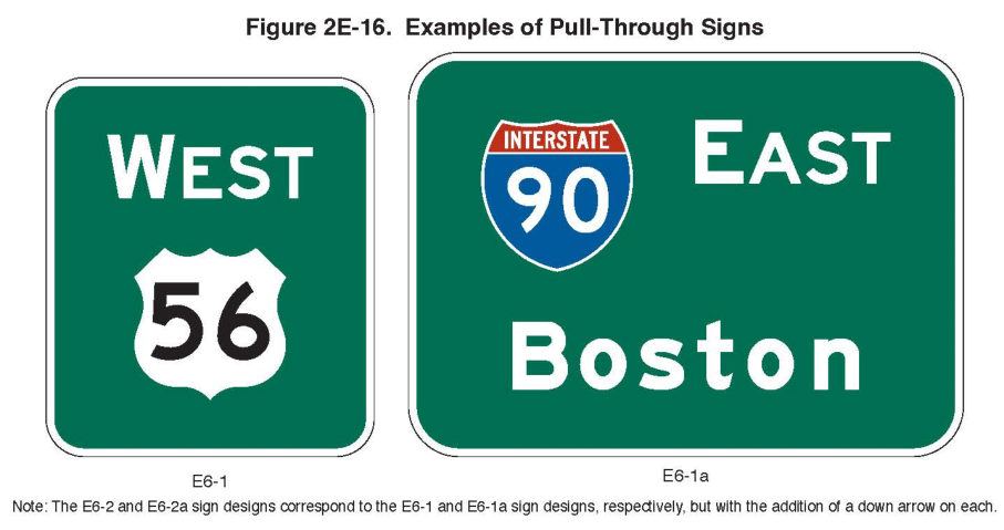 Figure 2E-16. Examples of Pull-Through Signs