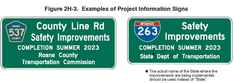 Figure 2H-3. Examples of Project Information Signs