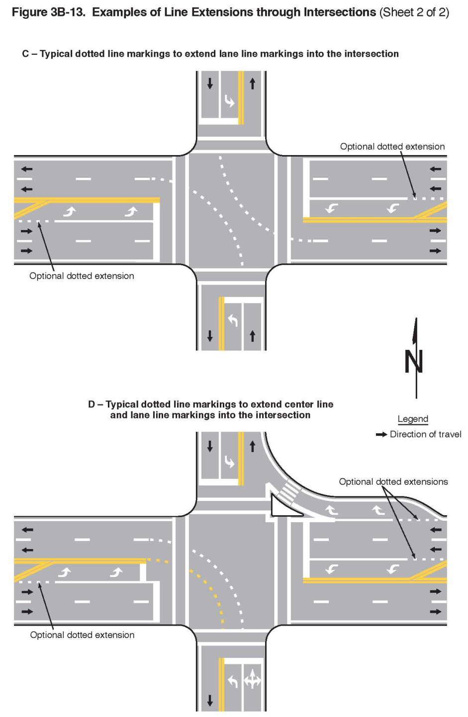 Figure 3B-13. Examples of Line Extensions through Intersections (Sheet 2)