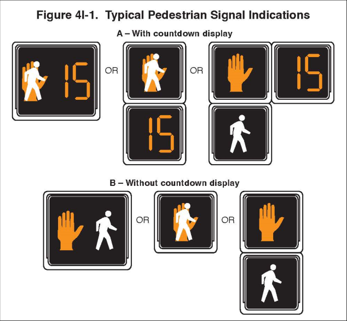 Figure 4L-1. Example of RRFBs at Uncontrolled, Marked Crosswalks at an Intersection