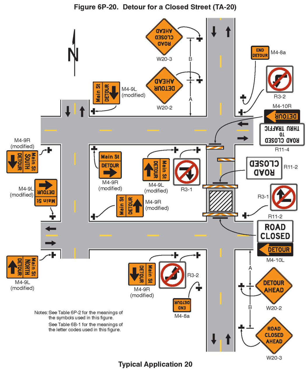Figure 6P-20. Detour for a Closed Street (TA-20)