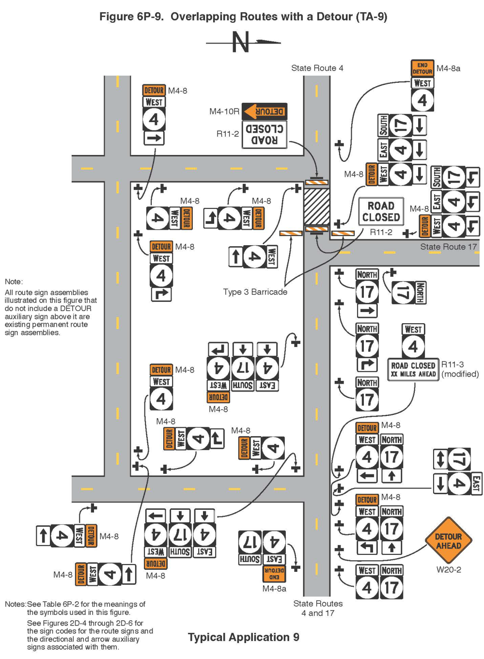 Figure 6P-9. Overlapping Routes with a Detour (TA-9)