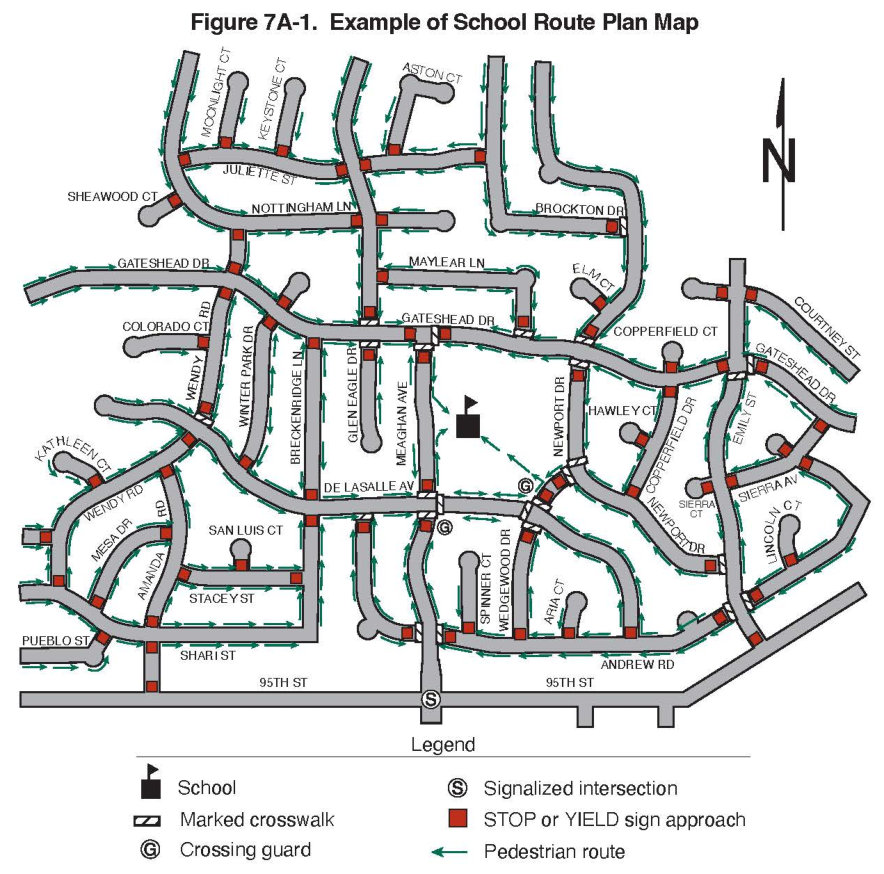 Figure 7A-1. Example of School Route Plan Map
